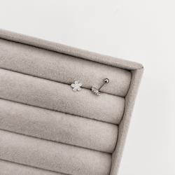 Piercing haste flor toda cravejada 6mm