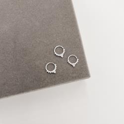 Piercing argola cravejada zircônia navete 9mm