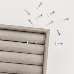 Piercing haste palito 4 zircônias 5mm