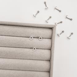 Piercing haste círculo vazado cravejado 5mm