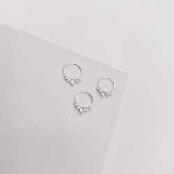 Piercing argola 5 zircônias 11mm