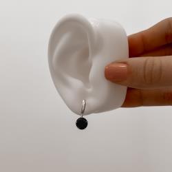Brinco base com zircônia ônix 8mm