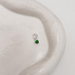 Berloque pingente zircônia coração esmeralda 5mm