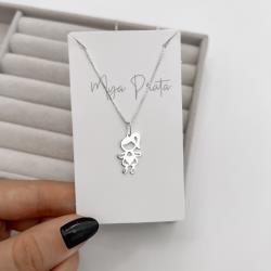 Colar pingente menina 19mm 45cm