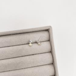 Brinco zircônia e pérola 9mm