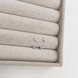 Brinco infantil zircônia 3mm azul tarraxa baby - CI