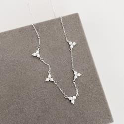 Colar entremeios 3 zircônias 6mm 40+5cm