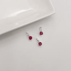 Pingente zircônia redonda cereja 5mm