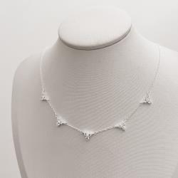 Colar entremeios 3 zircônias 7mm 40+5cm