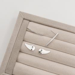 Brinco ear cuff curva cravejada cristal tarraxa