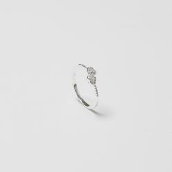 Anel 2 corações cravejados