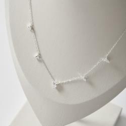 Colar entremeios zircônias gota 5 e 7mm 40+5cm