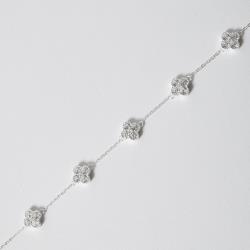 Pulseira entremeios trevos cravejados 8mm 16+5cm