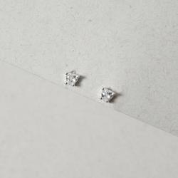 Brinco infantil zircônia coração 4mm tarraxa baby