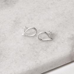 Brinco gota vazada cravejada 20mm