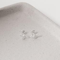 Brinco infantil abelha com zircônia 10mm tarraxa baby