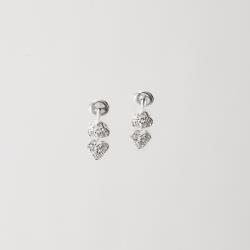 Brinco infantil flor com zircônias 5mm tarraxa baby