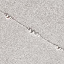 Pulseira entremeios corações com cravejado 16+5cm