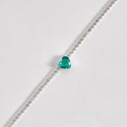 Pulseira Riviera 2.1 com zircônia coração acqua 16+4cm