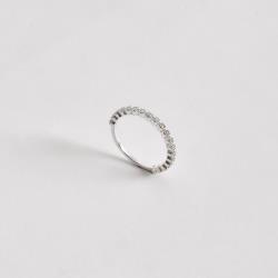 Anel meia aliança bolinhas 