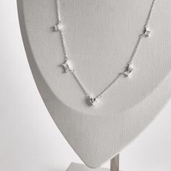 Colar entremeios zircônias quadrada, retangular e coração 40+5cm