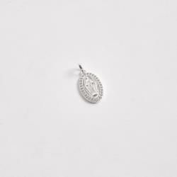 Pingente medalha Nsa. Sra. das Graças borda cravejada 16mm 