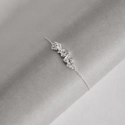 Pulseira entremeio zircônias redonda e oval 27mm 16+4cm