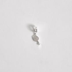 Berloque pingente taça cravejada elo corações vazados 12mm