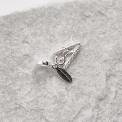 Berloque pingente placa Veterinária com símbolo cravejado 14mm