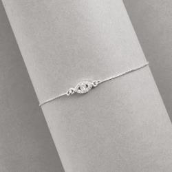 Pulseira entremeio olho vazado cravejado 10mm v12 16cm com alongadora