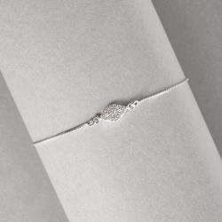 Pulseira entremeio olho cravejado 11mm v15 16cm com alongadora