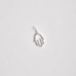 Pingente mão vazada cravejada 19mm