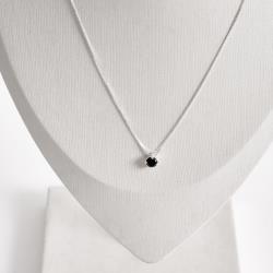 Colar zircônia redonda ônix 5mm 40cm