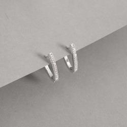 Argola click oval duplo cravejado 16mm 