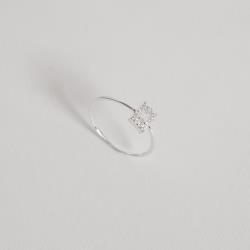 Anel zircônia retangular com cravejado