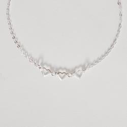 Pulseira entremeio corações vazados 6mm corrente cadeado 19cm