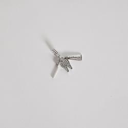 Berloque pingentes escova, pasta e dente cravejado envelhecido