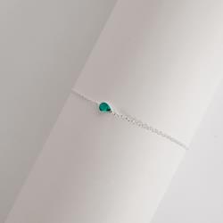 Pulseira entremeio zircônia gota turmalina 7mm 17+3cm