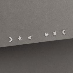 Trio lua, estrela e coração 4mm