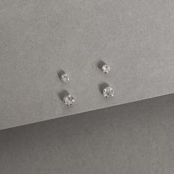 Dupla zircônias redondas 3 e 4mm 