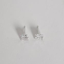 Brinco zircônia quadrada cristal 7mm