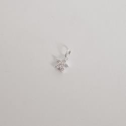 Pingente flor com zircônias 8mm