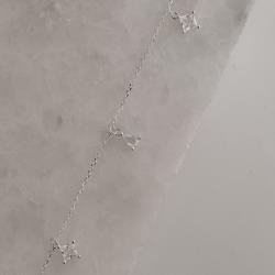 Pulseira pingentes zircônias losango e gota 6mm 16+4cm