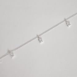 Pulseira pingentes zircônias gota 6mm 16+4cm