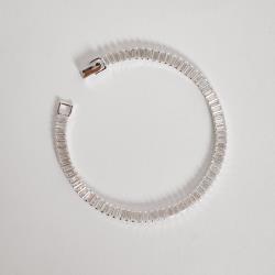 Pulseira Riviera zircônias retangulares 4x2mm 18cm