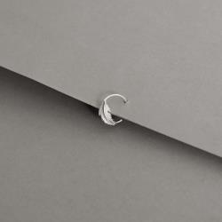 Piercing argola com pena 11mm orelha esquerda