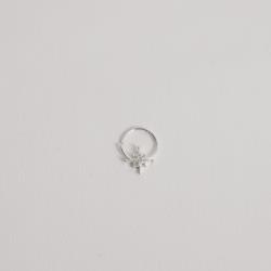 Piercing argola com detalhe estrela 8 pontas cravejada 11mm