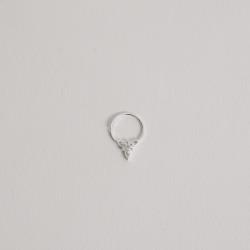 Piercing argola 10mm detalhe flor cravejada