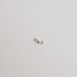 Piercing haste estrelas lisa e cravejada 11mm