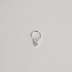 Piercing argola 10mm coração vazado pingente coração cravejado